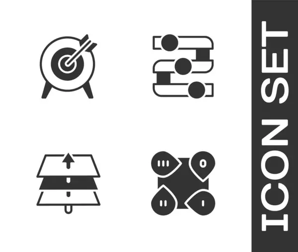 Set Infographic Element Target Layers Graph Chart Diagram Icon Vector — Wektor stockowy