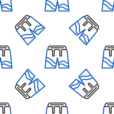 Çizgi kısa veya pantolon simgesi beyaz arka planda izole edilmiş. Renkli taslak konsepti. Vektör.