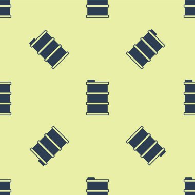 Mavi Fıçı yağ ikonu sarı arkaplandaki kusursuz deseni izole etti. Vektör.