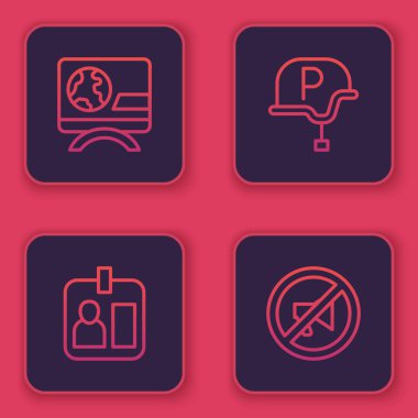 Son dakika haberlerini hazırla. Gazeteci kimliği, savaş muhabiri ve sansürlü damga. Mavi kare düğme. Vektör.