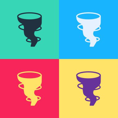 Pop Art Tornado simgesi renk arkaplanında izole edildi. Vektör.