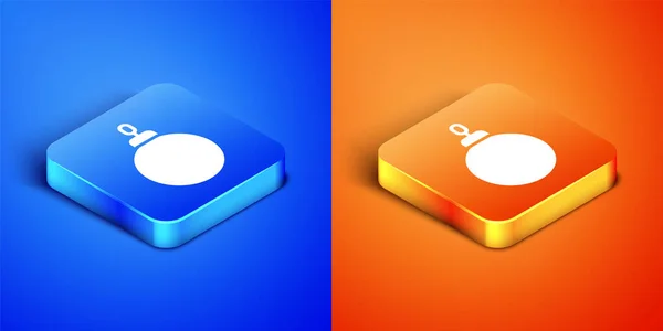 Isometric Christmas Ball Icon Isolated Blue Orange Background Merry Christmas — Archivo Imágenes Vectoriales