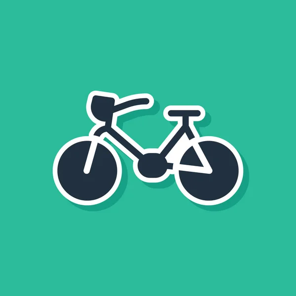 Синий Значок Велосипеда Выделен Зеленом Фоне Велогонка Экстремальный Спорт Спортивное — стоковый вектор
