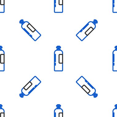 Line Industrial gas cylinder tank for all inert and mixed inert gases icon isolated seamless pattern on white background. Colorful outline concept. Vector.