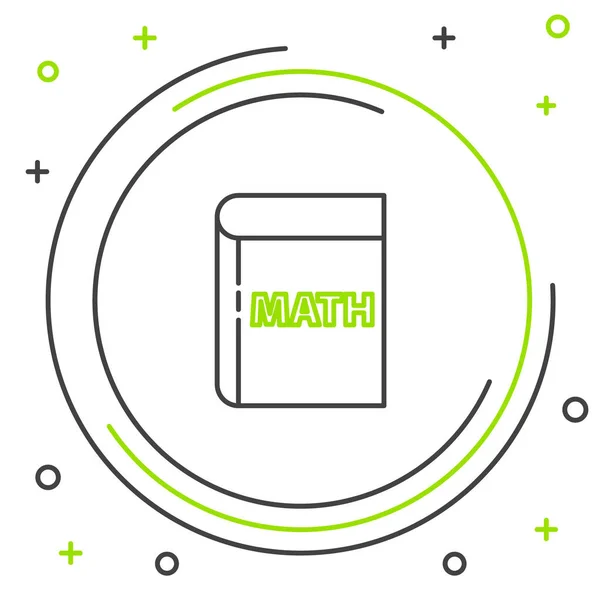 Zeilenbuch Mit Wort Mathematik Symbol Isoliert Auf Weißem Hintergrund Mathe — Stockvektor