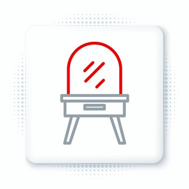 Çizgi Soyunma Masası simgesi beyaz arkaplanda izole edildi. Renkli taslak konsepti. Vektör.