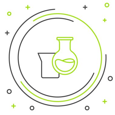 Hat yağı petrol test tüpü ikonu beyaz arkaplanda izole edildi. Renkli taslak konsepti. Vektör.