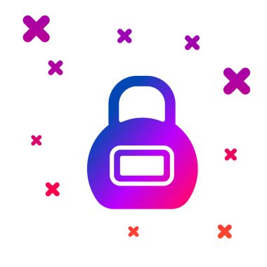 Color Kettlebell icon isolated on white background. Sport equipment. Gradient random dynamic shapes. Vector.