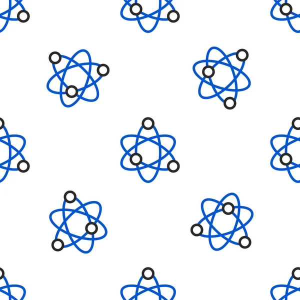 Піктограма Лінії Atom Ізольовано Безшовний Візерунок Білому Тлі Символ Науки — стоковий вектор