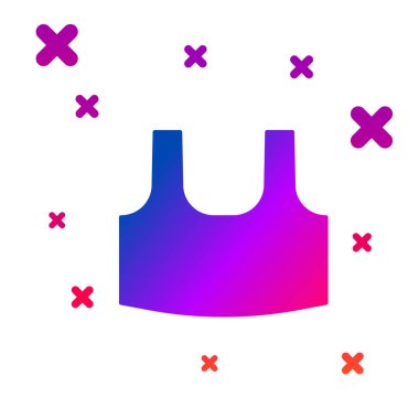 Renkli atlet simgesi beyaz arkaplanda izole edildi. Kademeli rastgele dinamik şekiller. Vektör.