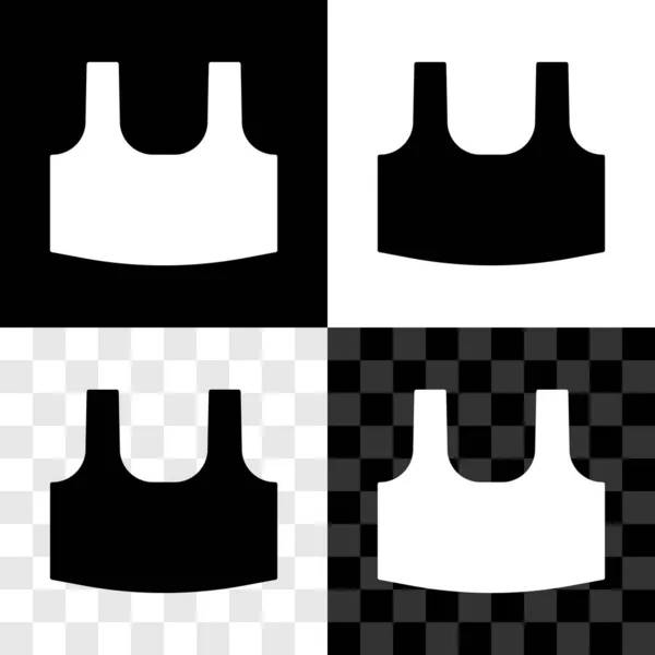 Set Icono Camiseta Interior Aislado Blanco Negro Fondo Transparente Vector — Vector de stock