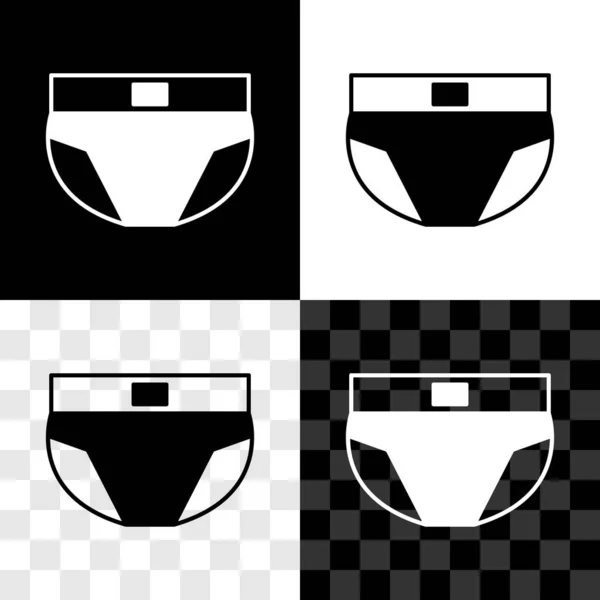 Set Men Underpants Icon Isolated Black White Transparent Background Man —  Vetores de Stock