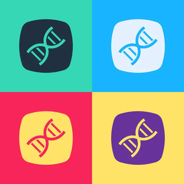 Pop Art Dna Symbol Icon Isolated Color Background Vector — Stock Vector