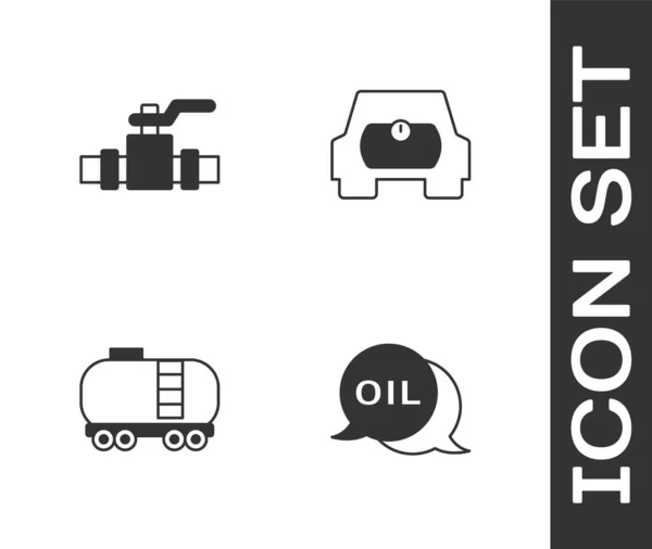 Установите Word Масло Металлические Трубы Клапан Нефтяной Железнодорожный Цистерн Бензобак — стоковый вектор