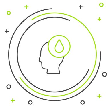 Çizgi Su bırakma simgesi beyaz arkaplanda izole edildi. Renkli taslak konsepti. Vektör