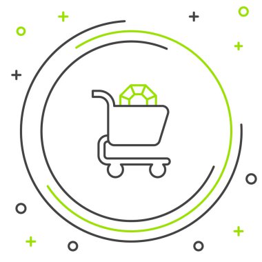 Hat Mücevherleri çevrimiçi alışveriş simgesi beyaz arka planda izole edildi. Renkli taslak konsepti. Vektör.