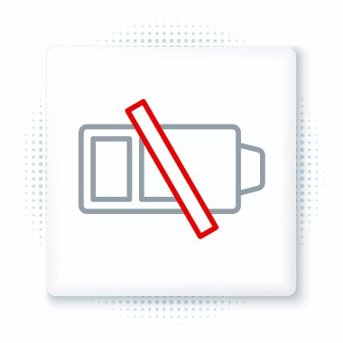 Çizgi Batarya şarj seviyesi göstergesi simgesi beyaz arkaplanda izole edildi. Renkli taslak konsepti. Vektör.