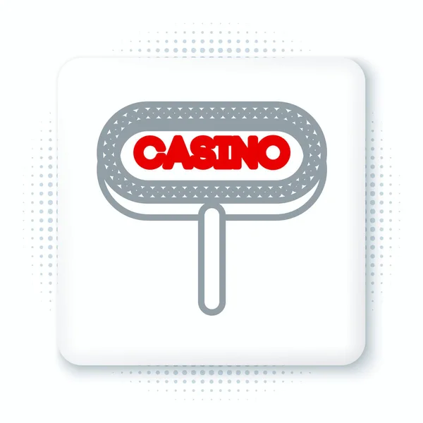 Línea Casino Icono Del Letrero Aislado Sobre Fondo Blanco Concepto — Archivo Imágenes Vectoriales