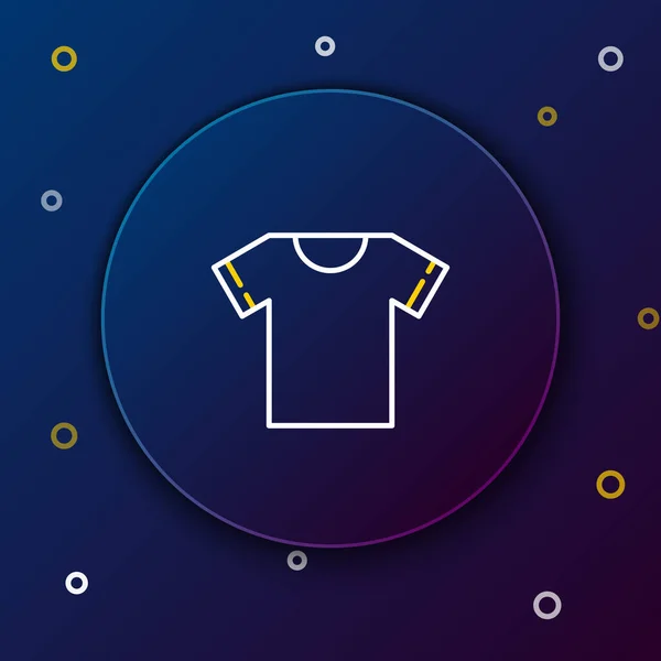 Icono Camiseta Línea Aislado Sobre Fondo Azul Concepto Esquema Colorido — Vector de stock
