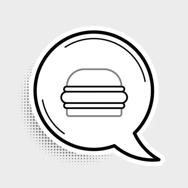 Line Burger Symbol Isoliert Auf Grauem Hintergrund Hamburger Ikone Cheeseburger — Stockvektor