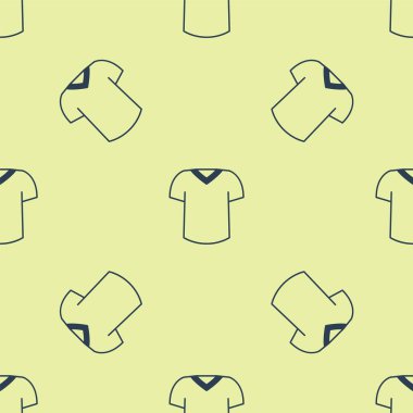 Mavi tişört ikonu sarı arkaplanda izole edilmiş pürüzsüz desen. Vektör.