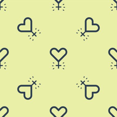 Mavi Feminizm ikonu sarı arkaplandaki kusursuz deseni izole etti. Özgürlük, bağımsızlık, eşitlik için savaş. Vektör.