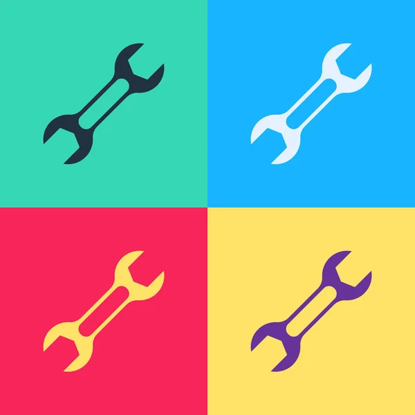 Pop Art Wrench Spanner Icon Isolated Color Background Vector — Stock Vector