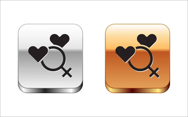 Black Female Gender Symbol Icon Isolated White Background Venus Symbol — Vettoriale Stock