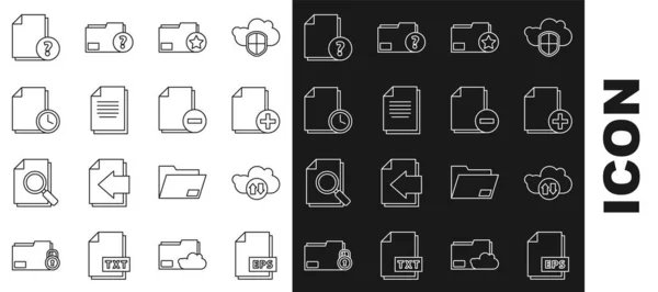 Set Line Eps File Document Cloud Download Upload Add New — Wektor stockowy