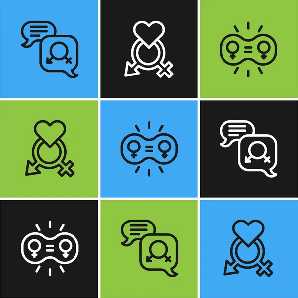 Set line Gender equality and icon. Vector.
