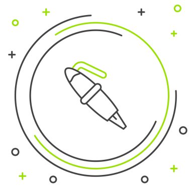 Line Fountain kalem ucu simgesi beyaz arkaplanda izole edildi. Kalem aleti işareti. Renkli taslak konsepti. Vektör.