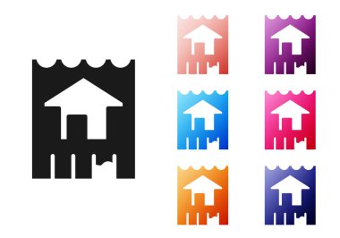 Siyah Saray simgesi beyaz arkaplanda izole edildi. Ev sembolü. Simgeleri renklendirin. Vektör.