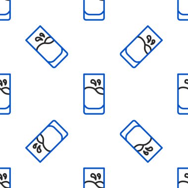 Line Glass with milk icon isolated seamless pattern on white background. Colorful outline concept. Vector.