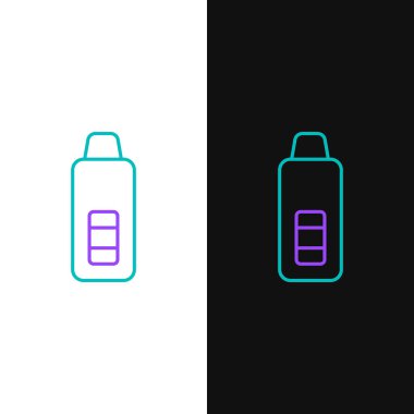 Line Medical digital thermometer for medical examination icon isolated on white and black background. Colorful outline concept. Vector.