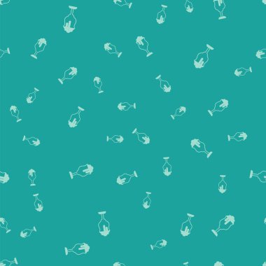 Yeşil bardak bira ikonu yeşil arka planda izole edilmiş pürüzsüz desen. Vektör.