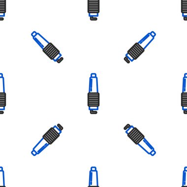 Line Car spark plug icon isolated seamless pattern on white background. Car electric candle. Colorful outline concept. Vector.