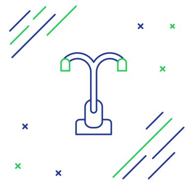 Line Street ışık sistemi simgesi beyaz arkaplanda izole edildi. Renkli taslak konsepti. Vektör.