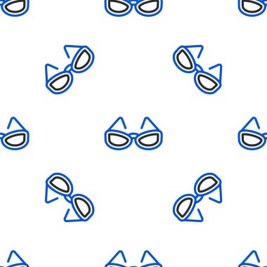 Çizgi Gözlüğü simgesi beyaz arkaplanda izole edilmiş kusursuz desen. Gözlük çerçevesi sembolü. Renkli taslak konsepti. Vektör.