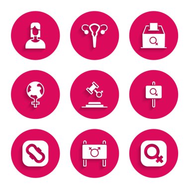 Feminist aktivist aktivist kadın hakları savunucusu cinsiyet ayrımcılığı feminizmi dünya oylaması ve ikonu. Vektör.