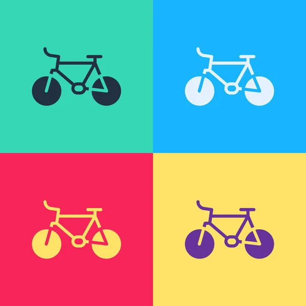 Pop Art Bicycle Icon Isolated Color Background Bike Race Extreme — Stock Vector