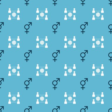 Cinsiyet ve virüsü kusursuz bir şekilde dağıt. Vektör.