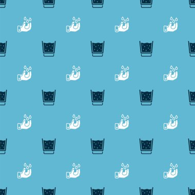 Glass 'ı suyla ve Wudhu' yu kusursuz bir şekilde ayarla. Vektör.