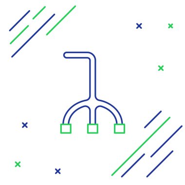 Beyaz arka planda izole edilmiş çizgi yürüyüşü çubuğu simgesi. Renkli taslak konsepti. Vektör.