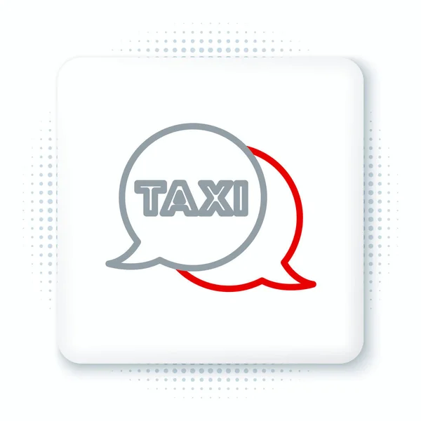 Linje Taxi Samtal Telefontjänst Ikon Isolerad Vit Bakgrund Symbolen För — Stock vektor