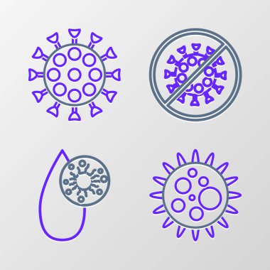 Virüs Kan testi ve virüs testi yapın. Durdurun ve ikon yapın. Vektör.