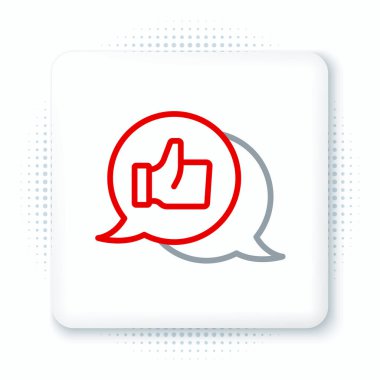 Satır Tüketici veya müşteri ürün derecelendirme simgesi beyaz arkaplanda izole edildi. Renkli taslak konsepti. Vektör.