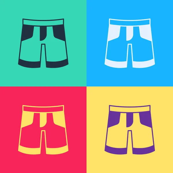 Pop Art Ícone Curto Calça Isolado Fundo Cor Vetor —  Vetores de Stock