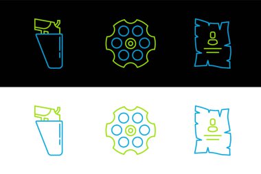 Tabanca kılıfında ve silindir simgesinde 