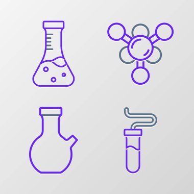 Hat Test Tüpü Molekül ve simgesini ayarla. Vektör.