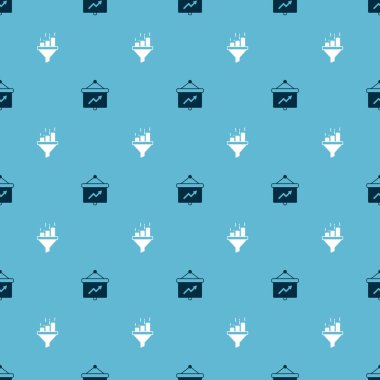 Tahtayı grafik ve satış huni grafiği ile kusursuz desen üzerine ayarla. Vektör.